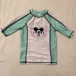 Disney Kids Swim Rashguard - Mint and White